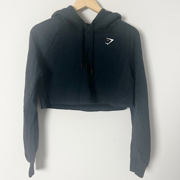 Gymshark Tops - Gymshark Cropped Black Pullover Hoodie Sweatshirt Small